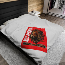 Load image into Gallery viewer, RED Not Be Afraid Velveteen Plush Blanket
