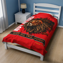 Load image into Gallery viewer, RED Not Be Afraid Velveteen Plush Blanket
